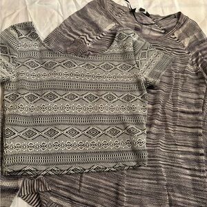 2 Black and White Geometric Shirts Bundle